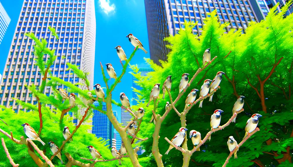 abundance of house sparrows