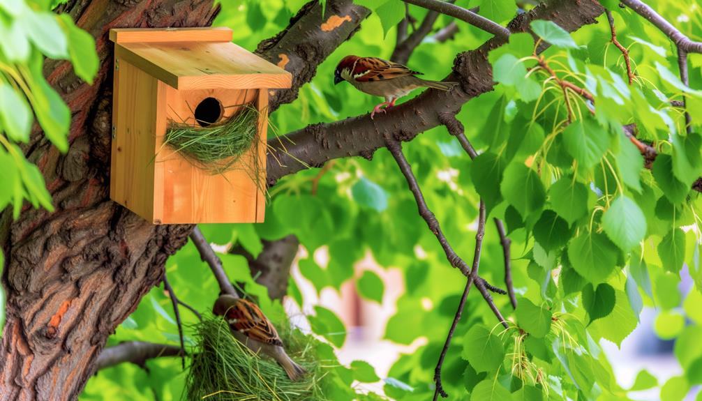 attracting sparrows to nest