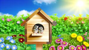 baby sparrows in birdhouse