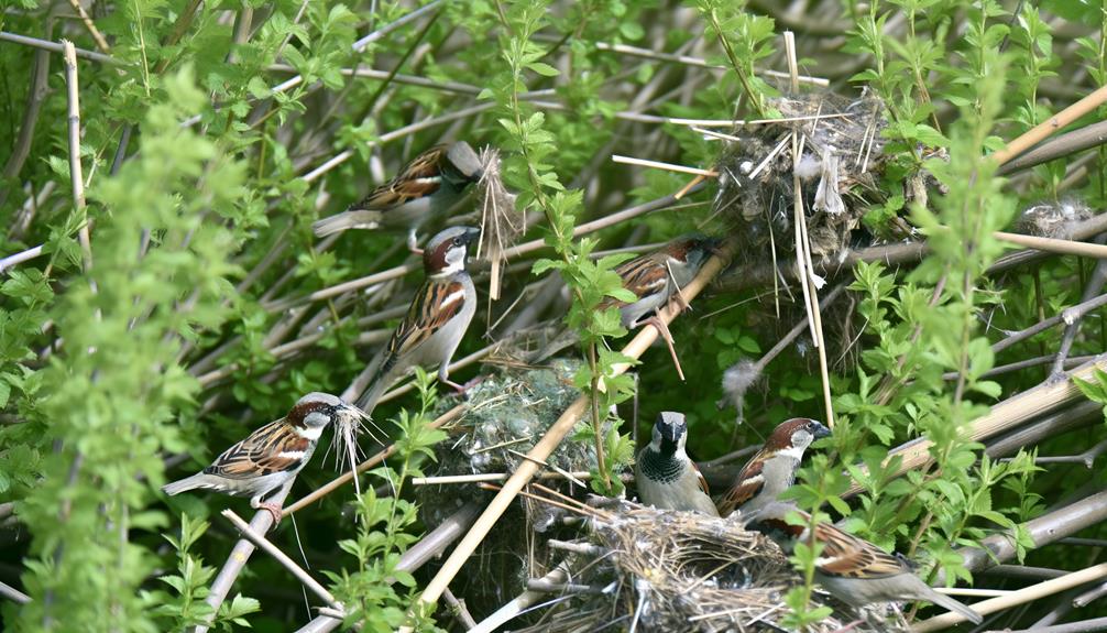 bird collects soft materials