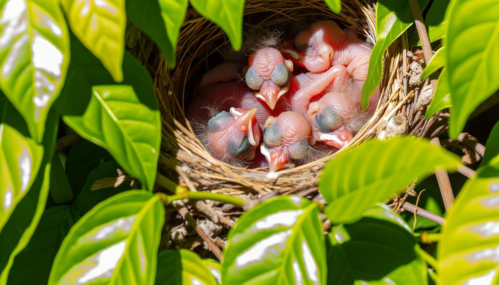 bird growth in nest