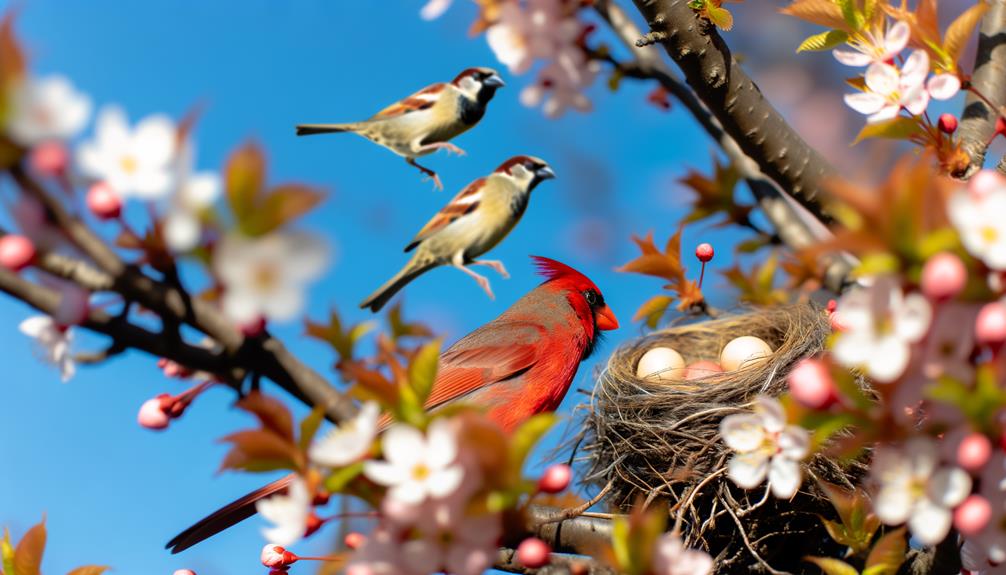 birds compete for space