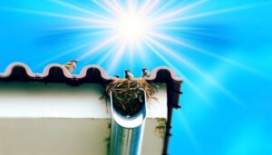 birds nest in gutters