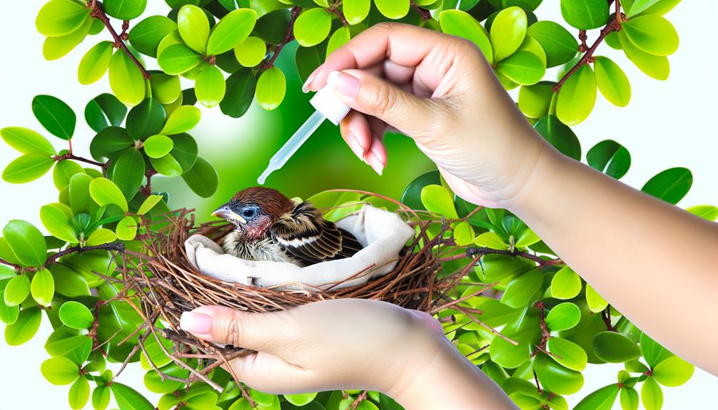 caring for abandoned sparrow
