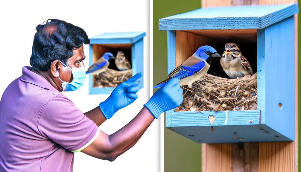 control sparrow nesting habits