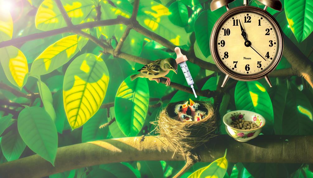 diverse bird feeding times