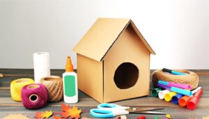 diy cardboard sparrow house