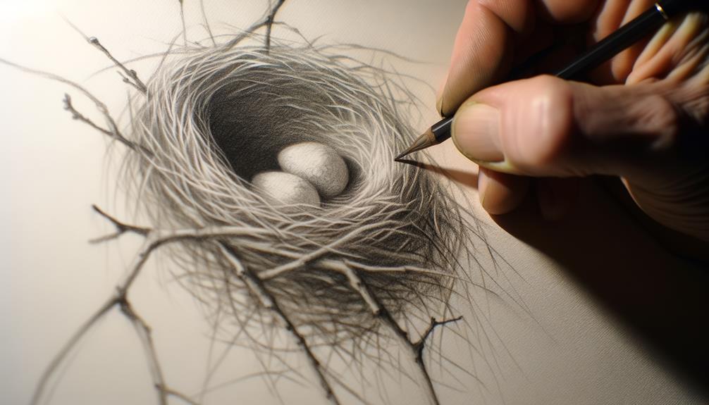 draw bird s home inside