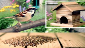 feeding sesame seeds sparrows