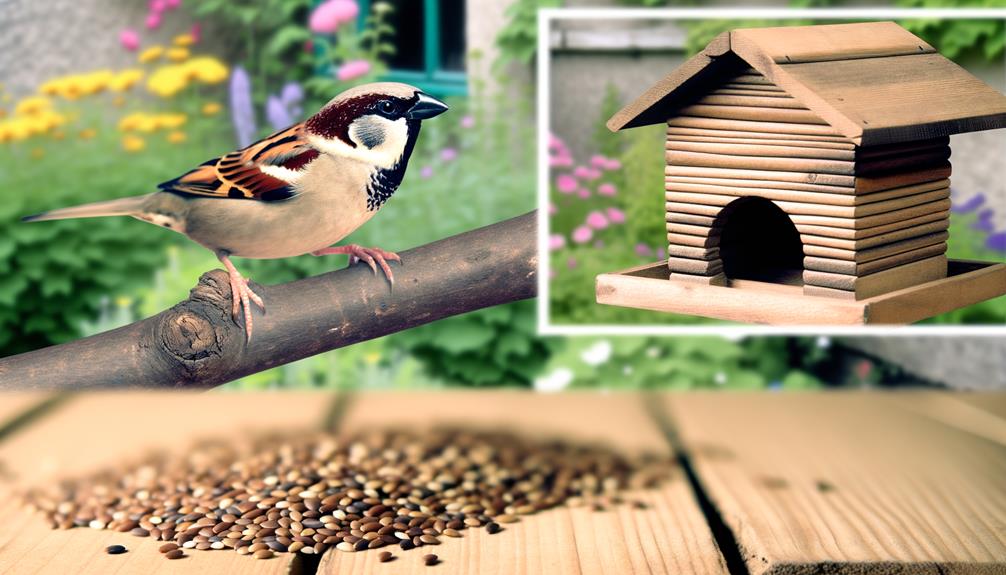 feeding sesame seeds sparrows