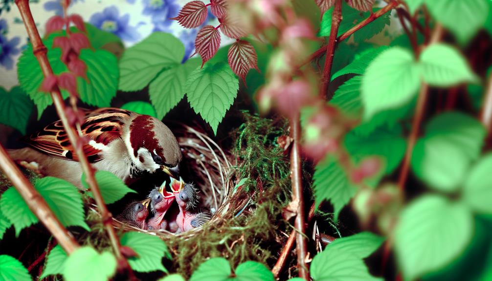 female sparrow nesting habits