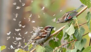 house sparrows aggressive behavior