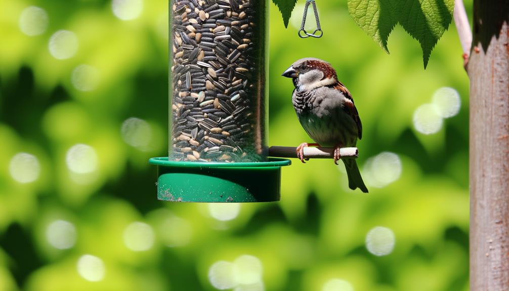 house sparrows and safflower seeds