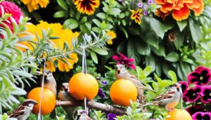 house sparrows eat oranges