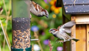 house sparrows feeding behavior