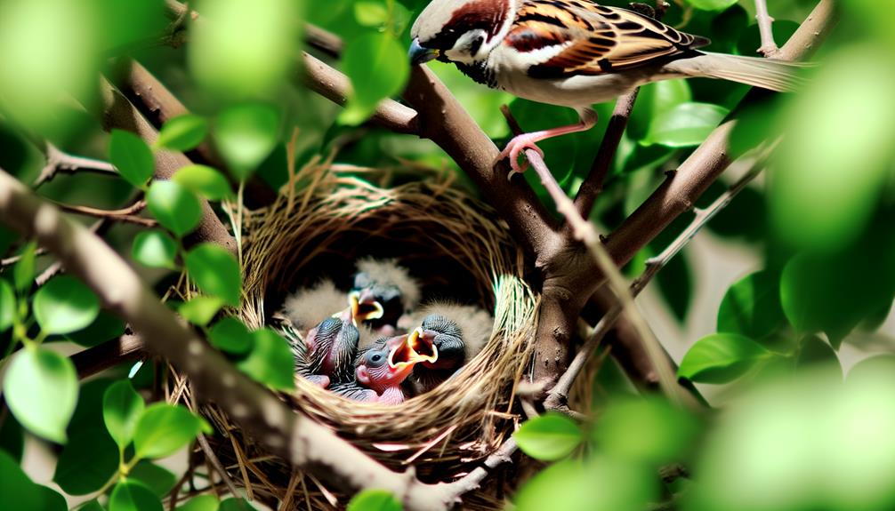 house sparrows nest duration