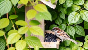 house sparrows prefer seeds