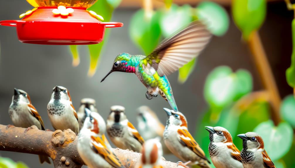 house sparrows versus hummingbirds