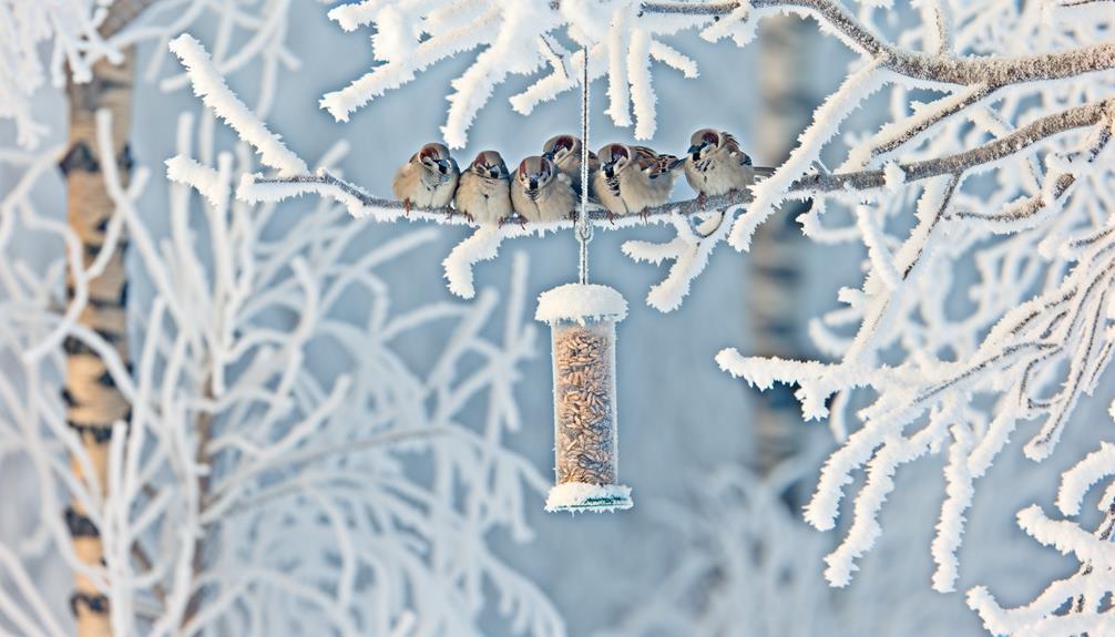 house sparrows winter survival
