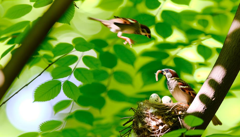 incubating bird eggs diligently