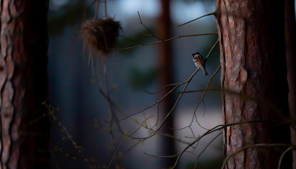 male sparrow nesting behavior