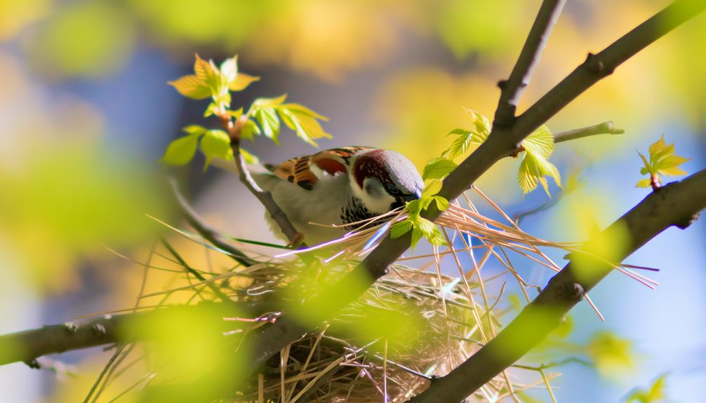 male sparrows sing loudly