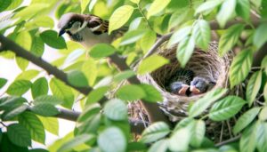 mother sparrows care diligently