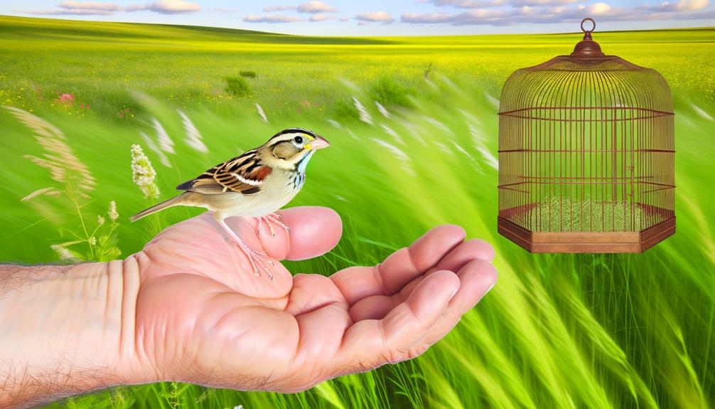 moving grasshopper sparrow safely