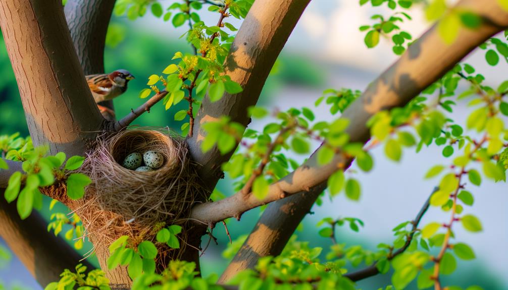 nurturing sparrow eggs carefully