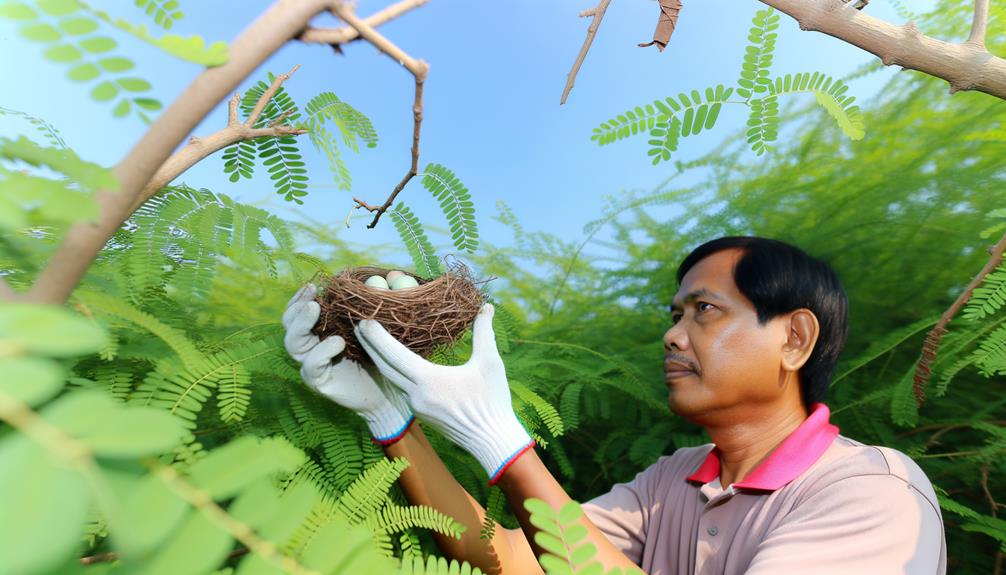 safely remove sparrow nest