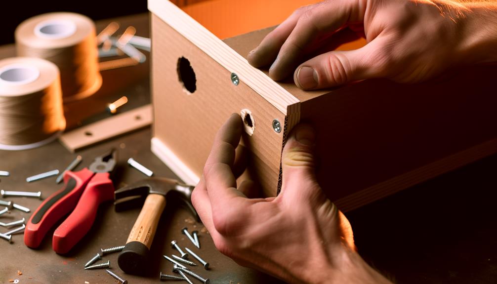 secure the cardboard corners