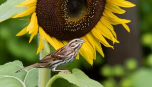 song sparrows eat seeds