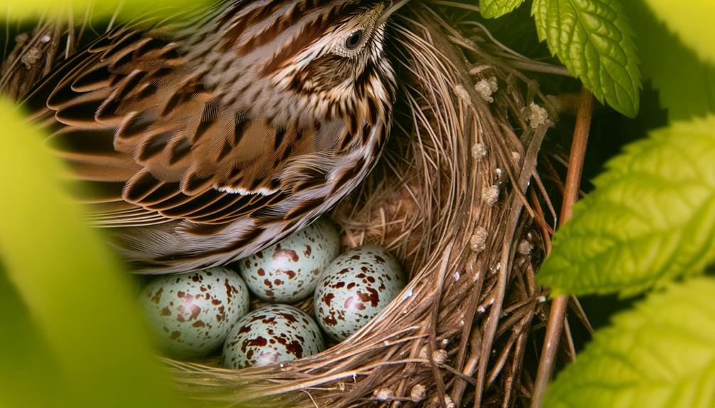 song sparrows lay three