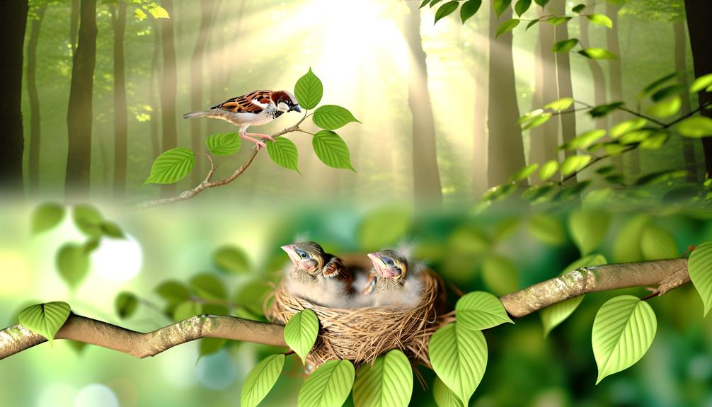 sparrow fledglings leave nest