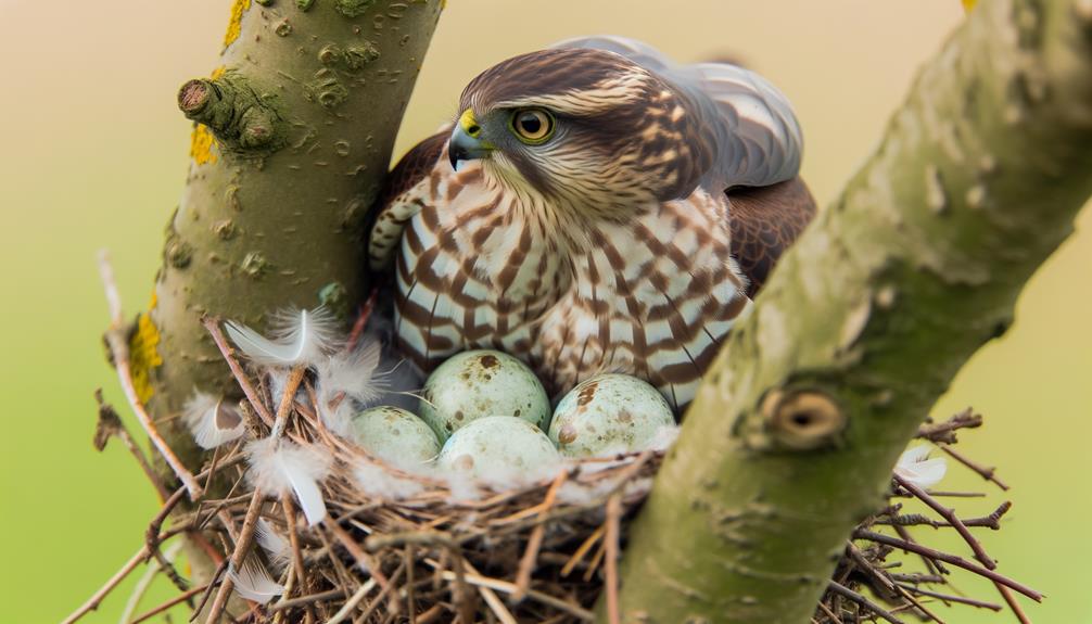 sparrow hawk egg laying