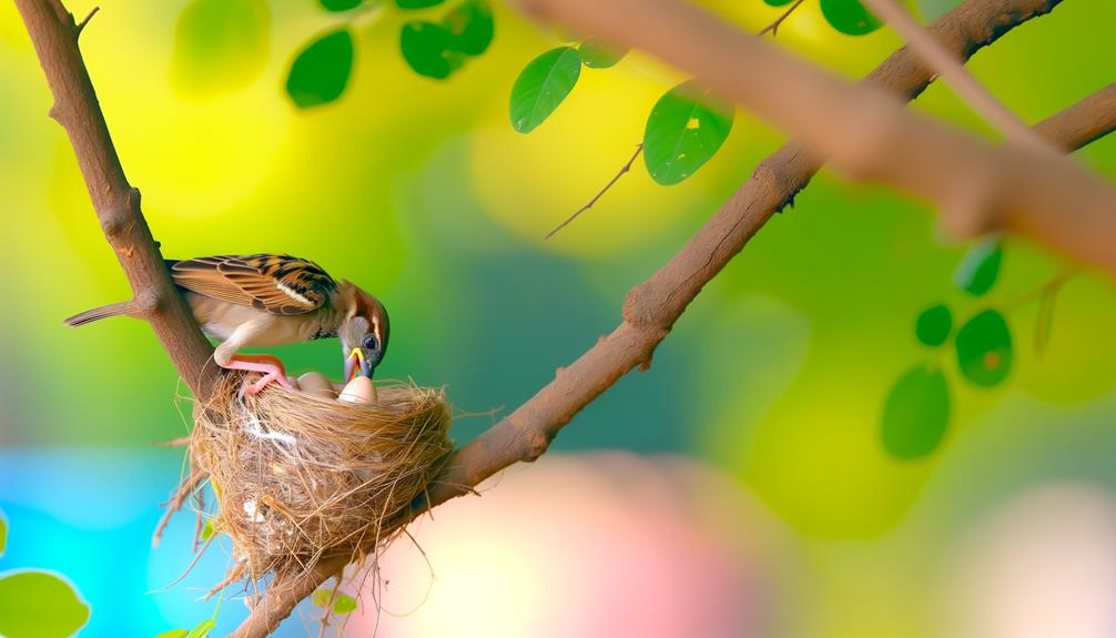 sparrow nest building behavior