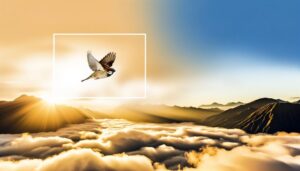 sparrow soaring through skies