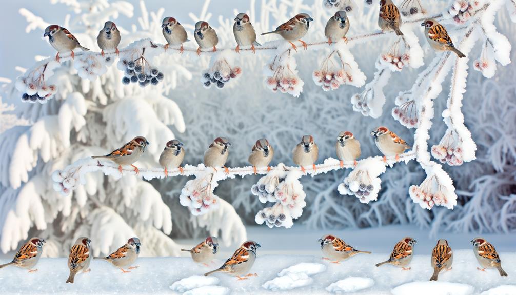 sparrow winter food consumption