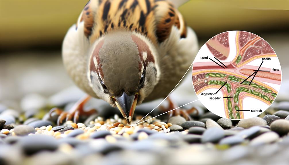 sparrows digestive system process