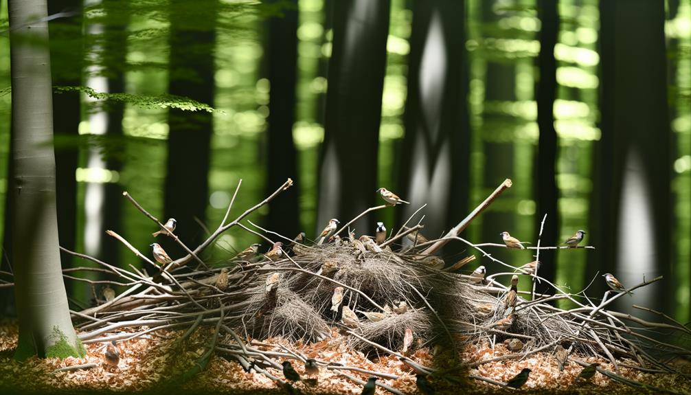 sparrows nest in brush