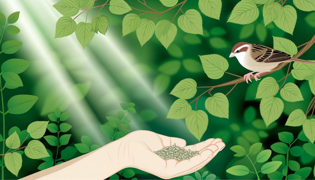 taming a chipping sparrow