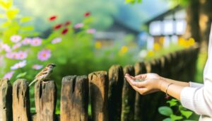 taming wild bird sparrow