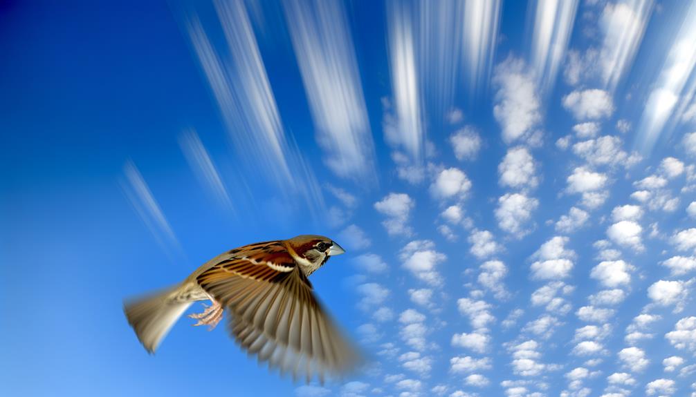 unique sparrow flight pattern